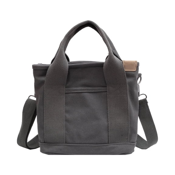 TELOLY Large Capacity Multi-Pocket Handbag Canvas Tote Purses Crossbody Bag for Women Handmade Tote Crossbody Bag, Gray