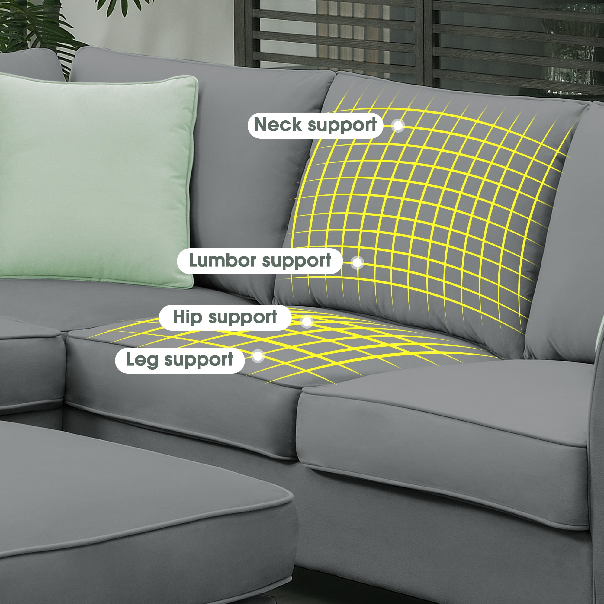 Style 112*87 inches Modular Sofa with Footrest L Shape