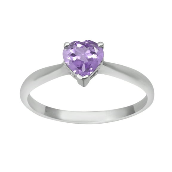 5MM Heart Shape Pink Amethyst 925 Sterling Silver Women Dainty Valentines Day Gifts Ring