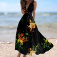 thumbnail image 2 of Baqcunre Casual Dresses for Women Sundresses for Women Elegant Wrap V Neck Sleeveless Maxi Dress Trendy Floral Print Flowy Beach Dress Dresses for Women 2024 Summer Dresses for Women 2024, 2 of 6