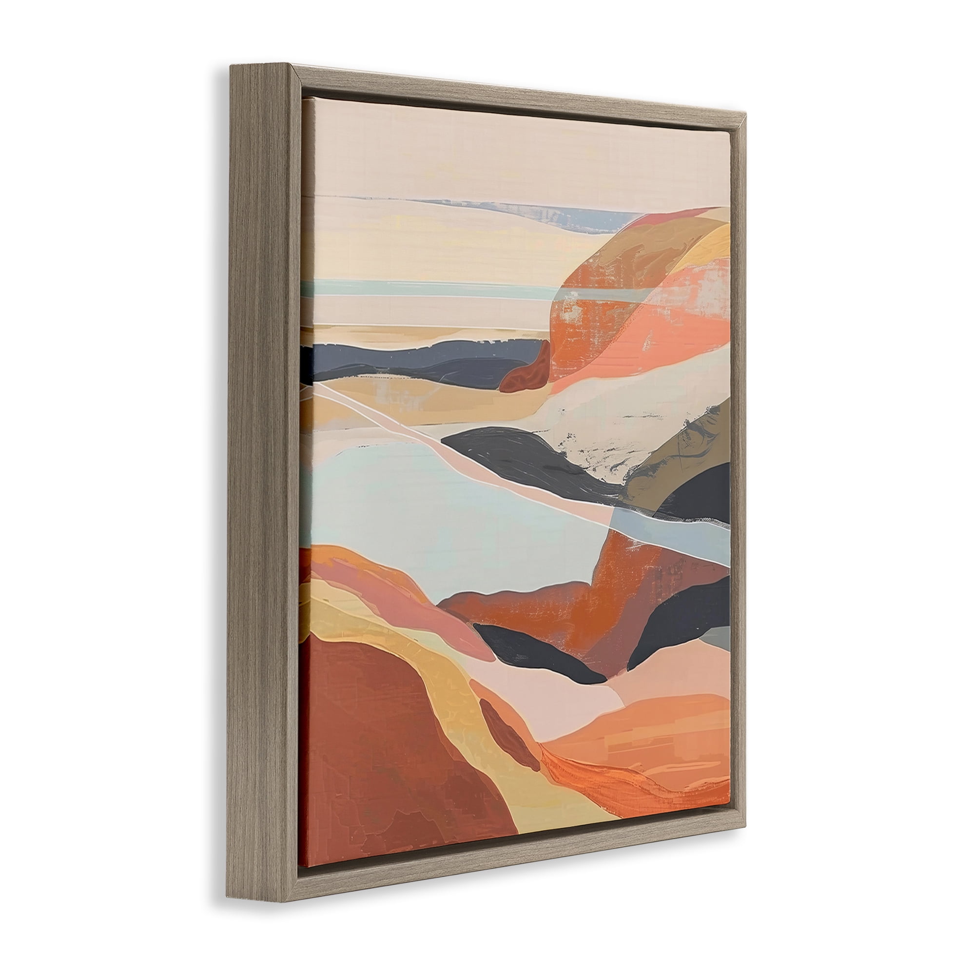 Stupell Industries Windy Desert Hills Landscape & Nature Painting Brown Floater Framed Canvas Art Print Wall Art, 25 x 25