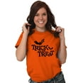 thumbnail image 4 of Happy Halloween Trick or Treat Bats Plus Size Crewneck Graphic Tee Shirt Brisco Brands 4X, 4 of 5