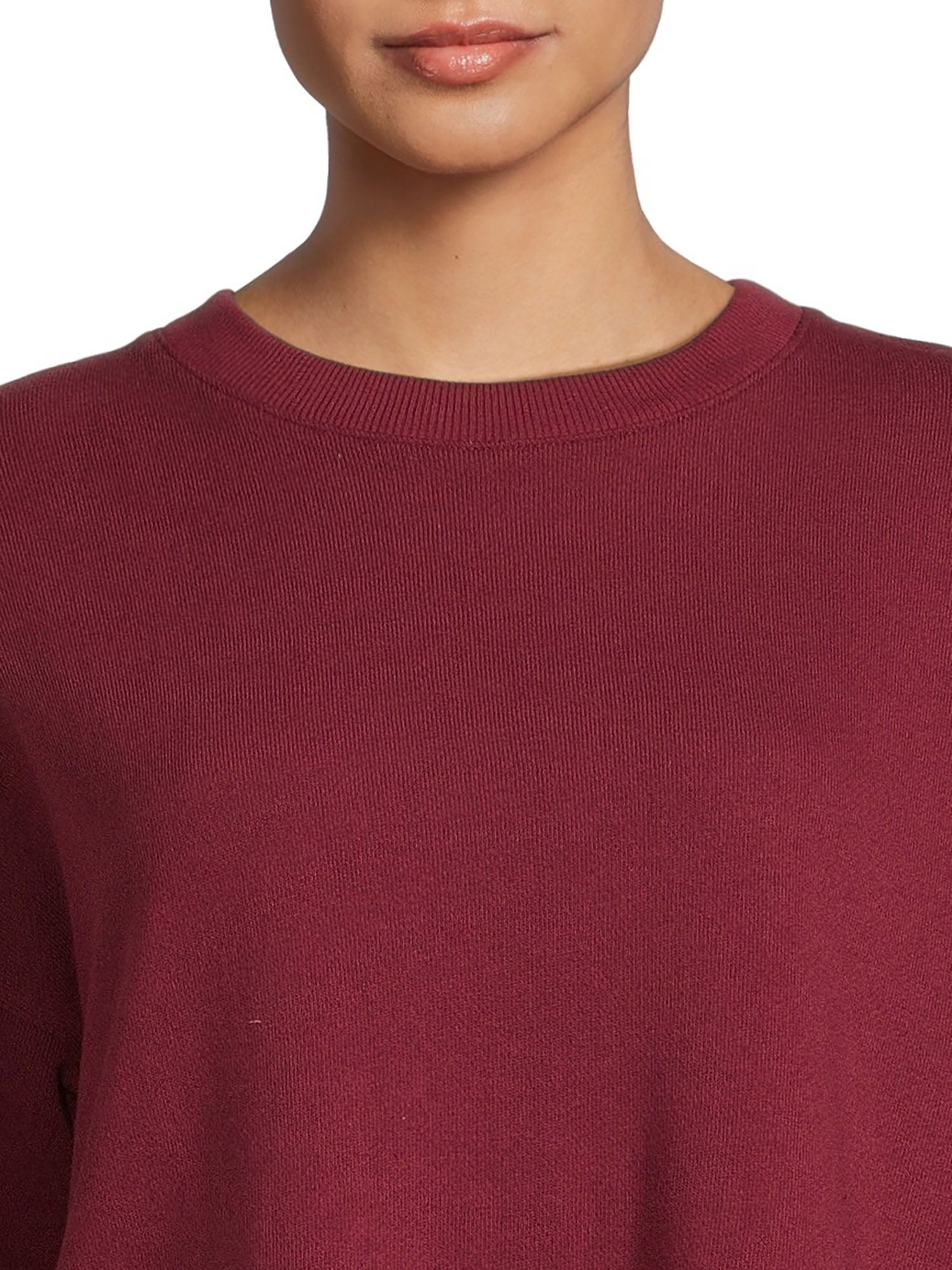 Time and Tru Women's Crewneck Sweatshirt with High-Low Hem, 2-Pack, Sizes XS-XXXL