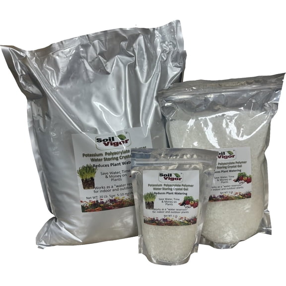 Potassium SAP Water-Storing Crystals (Large Granules, 5-10 Mesh): Grow More, Water Less | Professional Grade Polymer for All Plant Types (1 lb)