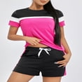thumbnail image 4 of Hauts et Shorts à Manches Courtes de Couleur Contrastée pour l'Entraînement des Femmes, 4 of 9