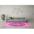 thumbnail image 3 of Ahgly Company Indoor Square Medallion Pink Traditional Area Rugs, 4' Square, 3 of 4