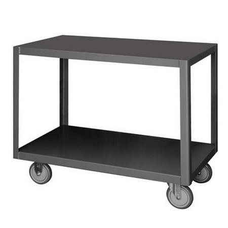 

14 Gauge High Mobile Portable Table Truck with 2 Shelves Gray - 48 in.