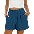 thumbnail image 3 of Axiiglly Cotton Shorts for Women Elastic Waist Breathable Workout Shorts Solid Color Lightweight Outdoor Casual Shorts for Holidays S-3XL, 3 of 10