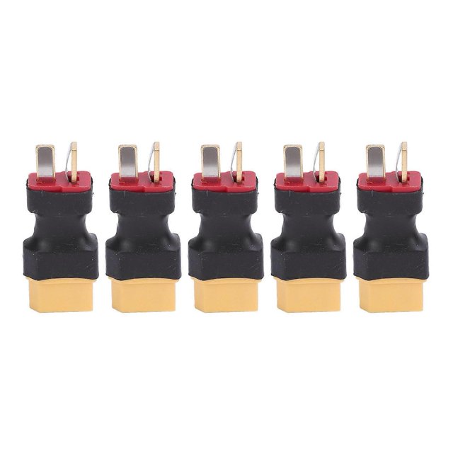 5PCS XT60 to T Plug Connector Battery to Charger ESC Male Port Conversion Adapter for RC Car