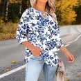 thumbnail image 5 of Babysbule Crewneck with Front Cutout 3/4 Sleeve, Position Print, Blouse & Top (Women's Plus Size), 5 of 6