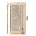 thumbnail image 2 of Allytech Galaxy S21 Plus Case Wallet, 9 Credit Cards Cash Holder Ziiper Wallet PU Leather Folio Flio Bling Sparkly Kickstand Shockproof Case Cover for Samsung Galaxy S21+ Plus 6.7", Gold, 2 of 7