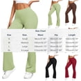 thumbnail image 4 of ClodeEU Women's High Waist Flare Leg Yoga Pants,Solid Color Quick Dry Stretch Workout Leggings Gray,Women's Plus L, 4 of 7