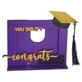 thumbnail image 1 of Graduation Photo Frame Wooden Tabletop Display Photo Frame With Stand Bachelor Hat Wood Decorative Photo Holder For Home Desk, 1 of 9