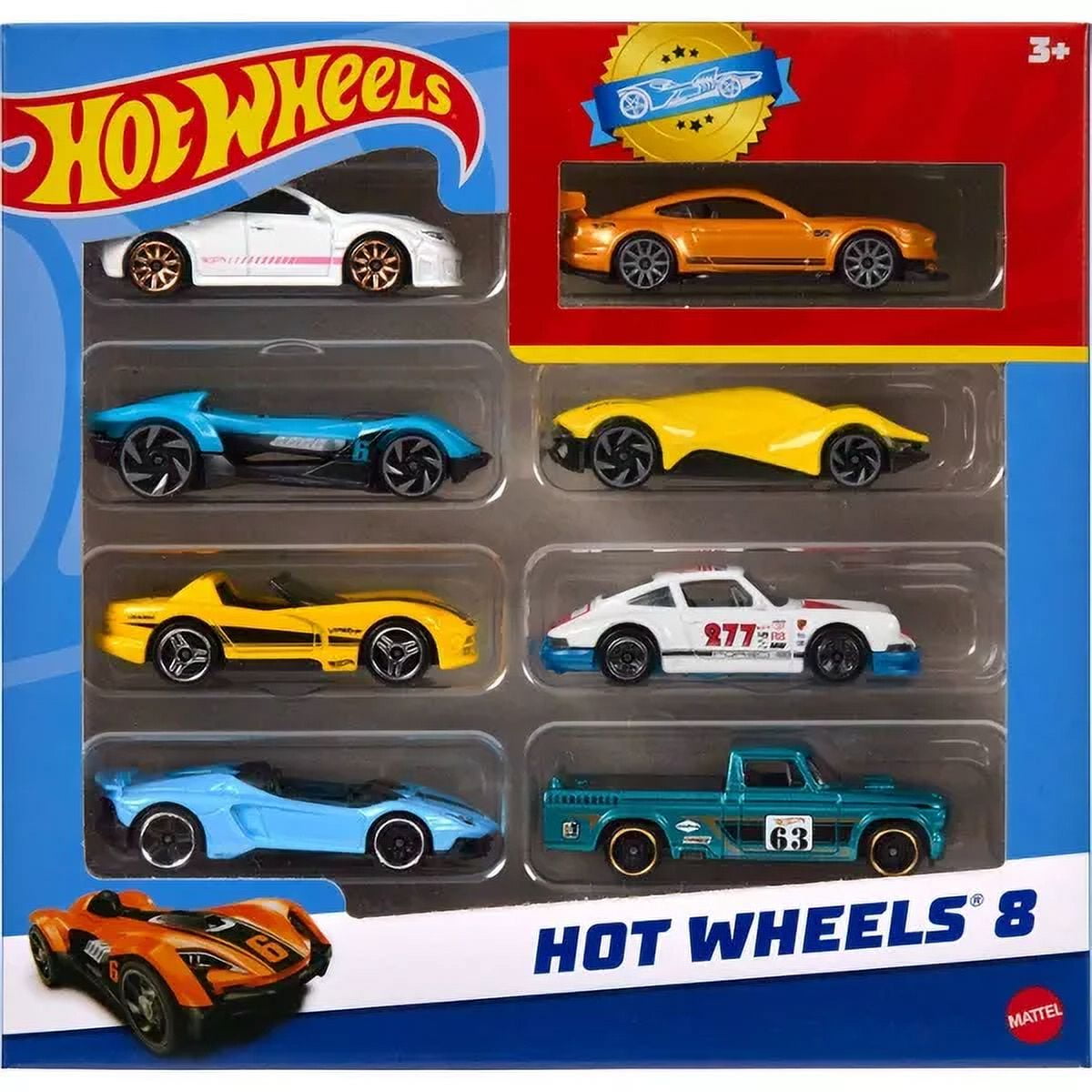 Hot Wheels Cars & Trucks Set with 1 Exclusive Car - 1:64 Scale - 8