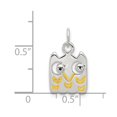 thumbnail image 2 of Auriga Fine Jewelry 925 Sterling Silver Yellow Enameled Owl Charm Pendant for Women (L-18.12mm, W-10.19mm), 2 of 6