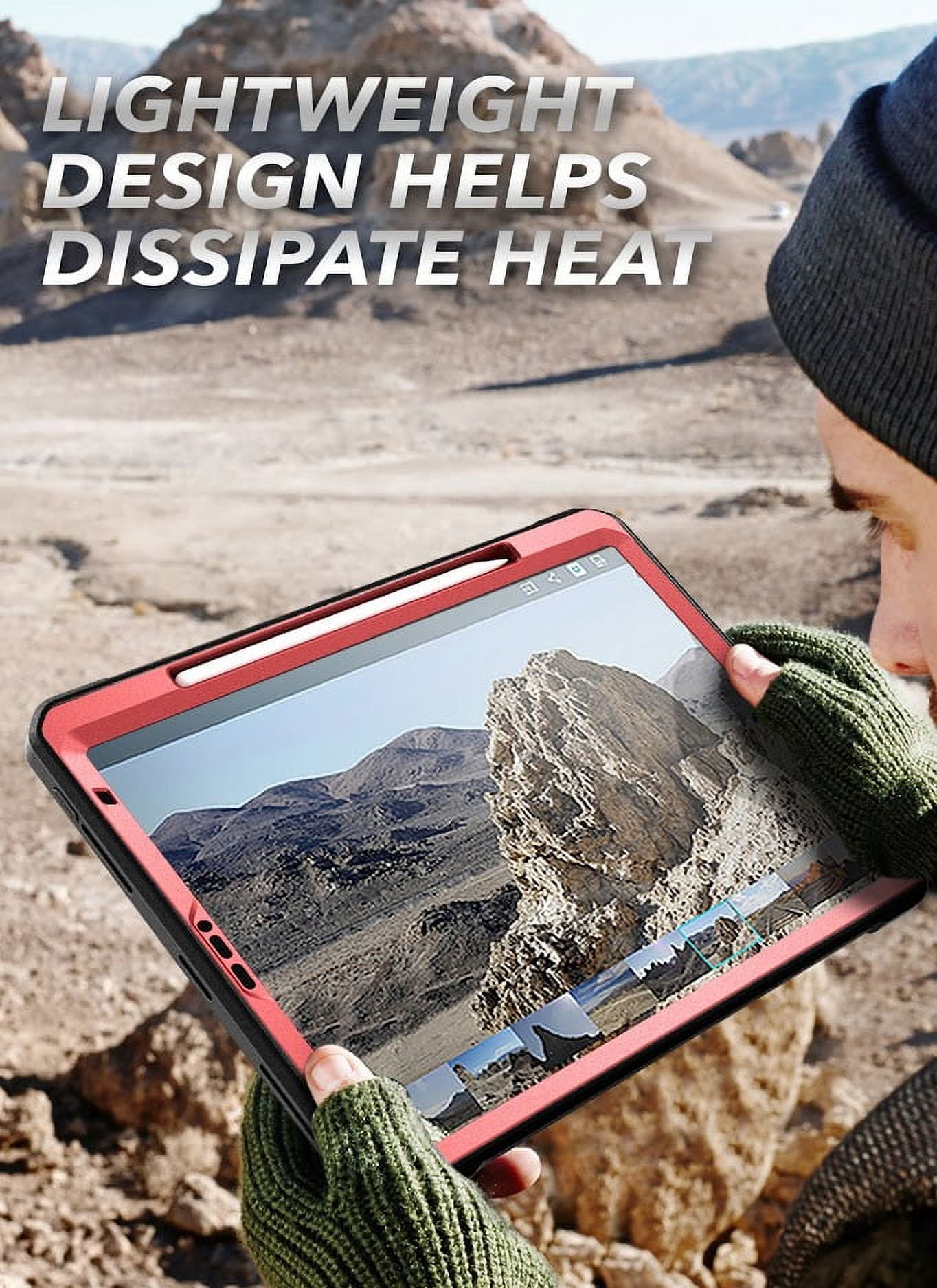 SUPCASE UB Pro Series Case for iPad Pro 11 2020, Support Apple Pencil Charging with Built-in Screen Protector Full-Body Rugged Kickstand Protective Case for iPad Pro 11 inch 2020 Release (Ruddy)