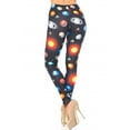 thumbnail image 2 of Creamy Soft Leggings Premium Women's Galaxy Planets Extra Plus, High Rise, Stretchy, Comfortable, 3X-5X Leggings - by USA Fashion, 2 of 2