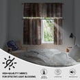 thumbnail image 5 of Brown Blackout Kitchen Curtains Tiers and Valances Set 3 Piece for Windows Grey Kitchen Window Curtains Set,Modern Abstract Art Valances for Living Room(36" Tiers Set), 5 of 6