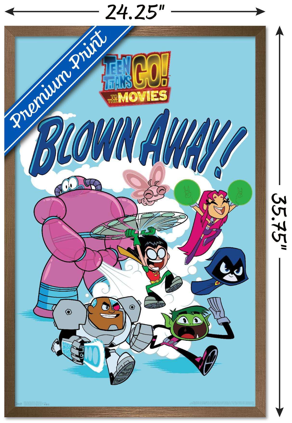 DC Comics Movie - Teen Titans Go! To The Movies - Blown Away Wall Poster, 22.375" x 34", Framed