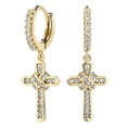 thumbnail image 1 of Pendientes de cruz, chapados en oro de 14 , , pequeños y , pa hombres, mujeres, amigos, , Navidad, , Oro Sunnimix Pendientes Aro Cruz, 1 of 8