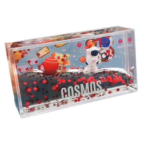 Escritorio de oficina con diseño de astronauta y arena movediza rectangular, ideal para decorar la sala de estudio. blanco