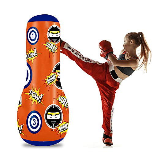 Inflatable Punching Bag for Kids 63Inch Freestanding Boxing Bag Bounce Back for Practicing Karate MMA TUOWEI Kids Punching Bag Taekwondo Kids Adults Boxing Toy 
