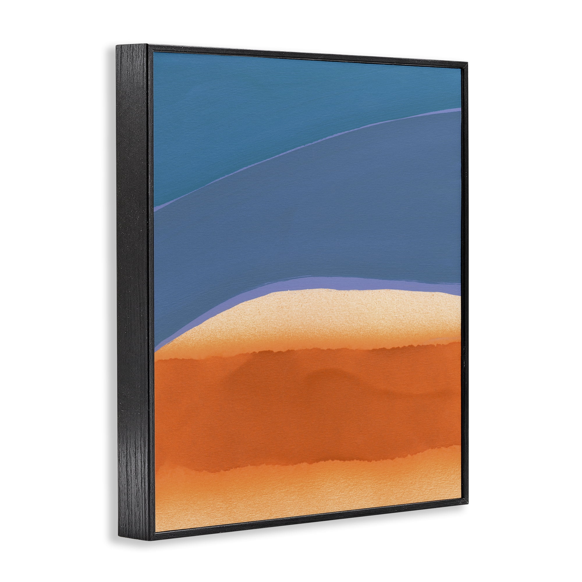 Stupell Industries Modern Desert Sunrise Abstract Painting Black Framed Art Print Wall Art, 24 x 30