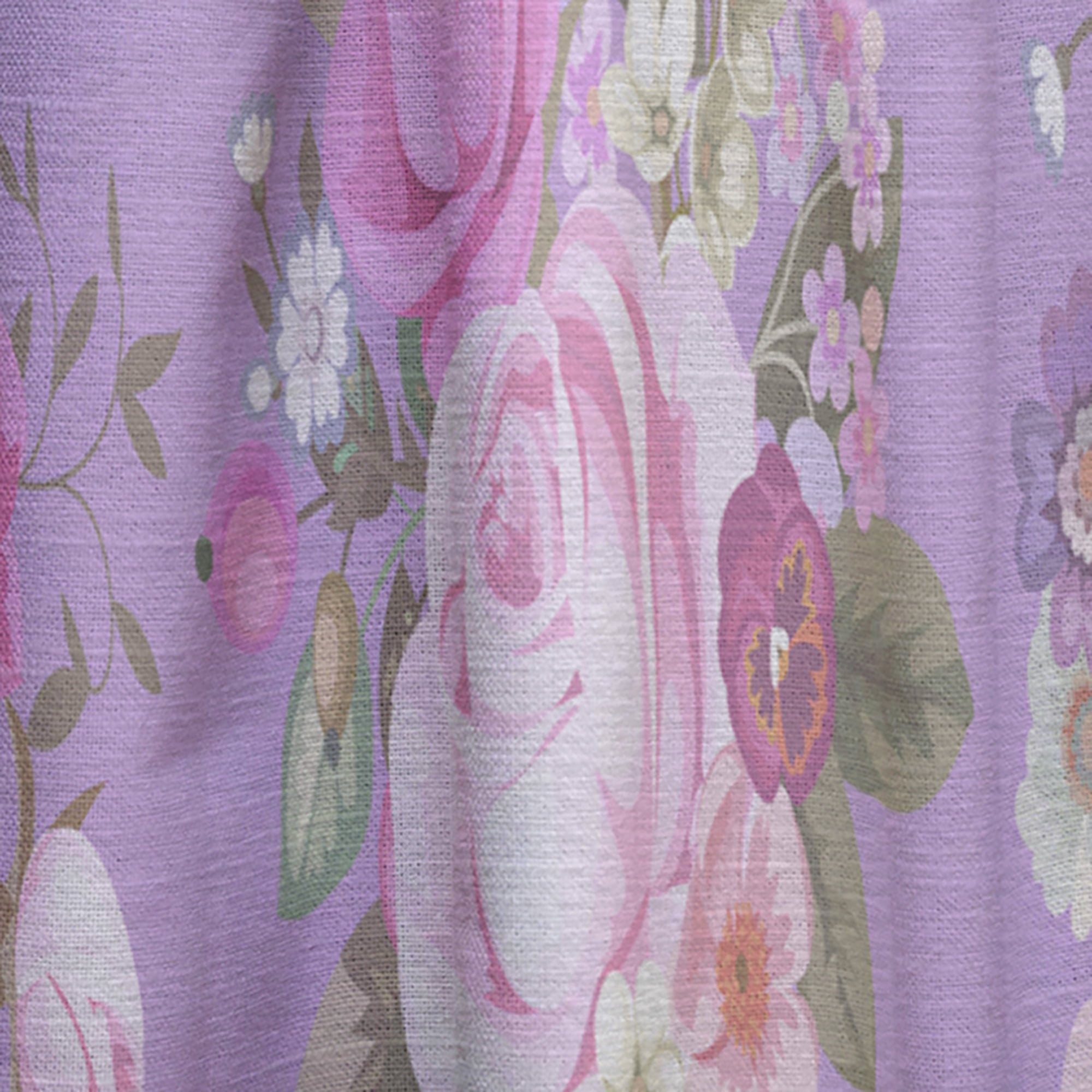 Designart Mid-Century Purple Abstract Country Rod Pocket Sheer Curtains, 52" x 120"
