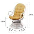 thumbnail image 3 of Lounge Swivel Rocking Java Chair Natural Rattan Wicker Handmade with Light Brown Cushion, White Color, 3 of 3