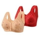thumbnail image 1 of Karight 2-Pack Front Closure Daisy Bras for Women Comfort Wireless Full Coverage Button Front Everyday Bra for Seniors, 1 of 2