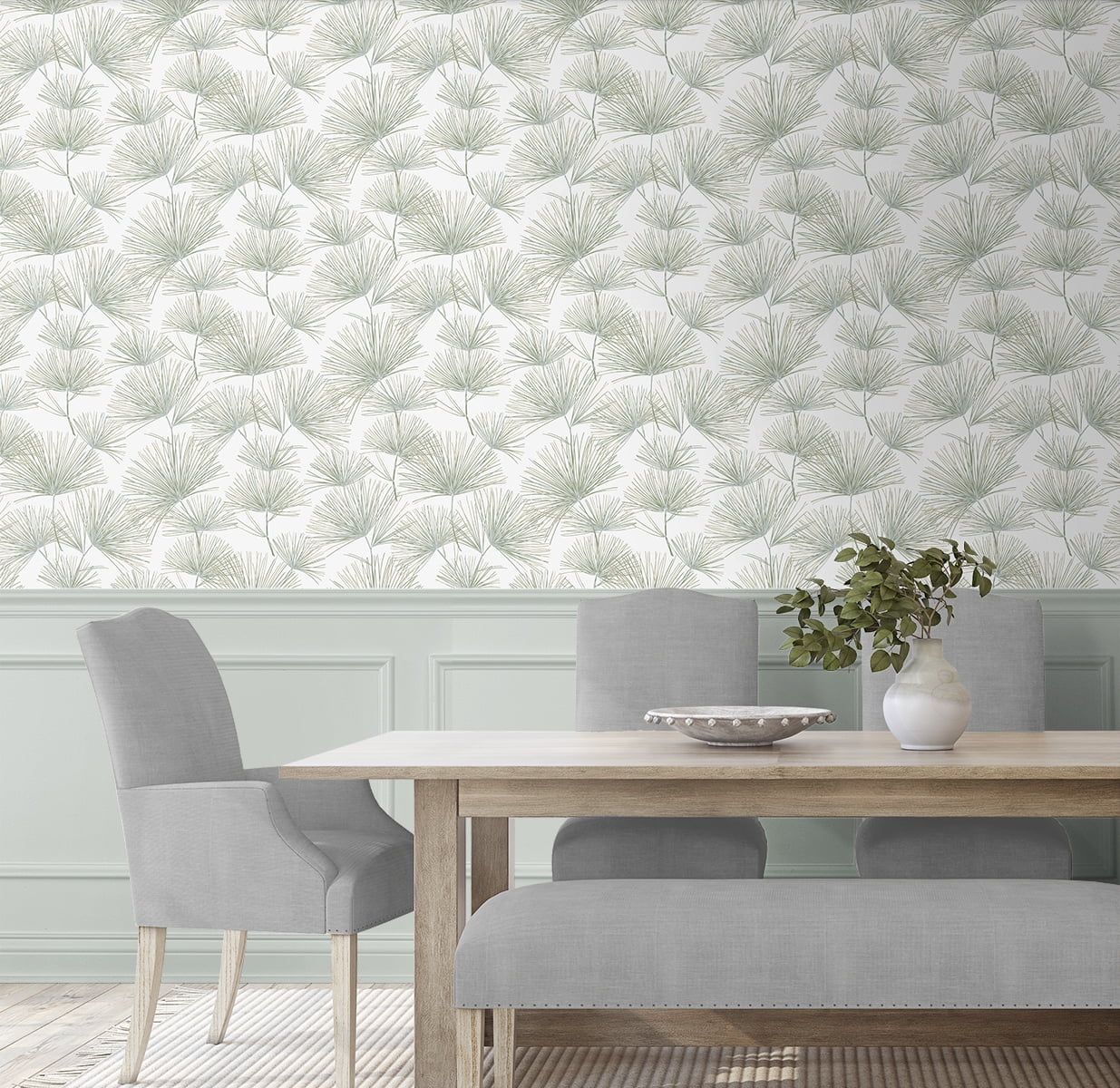 NextWall Aloe Green Pine Needle Peel and Stick Wallpaper