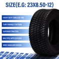 thumbnail image 5 of Ktaxon 23x8.50-12 Turf Saver Tires Set of 2, 4PR Tubeless Lawn Mower & Garden Tractor Replacement Tires, 5 of 10