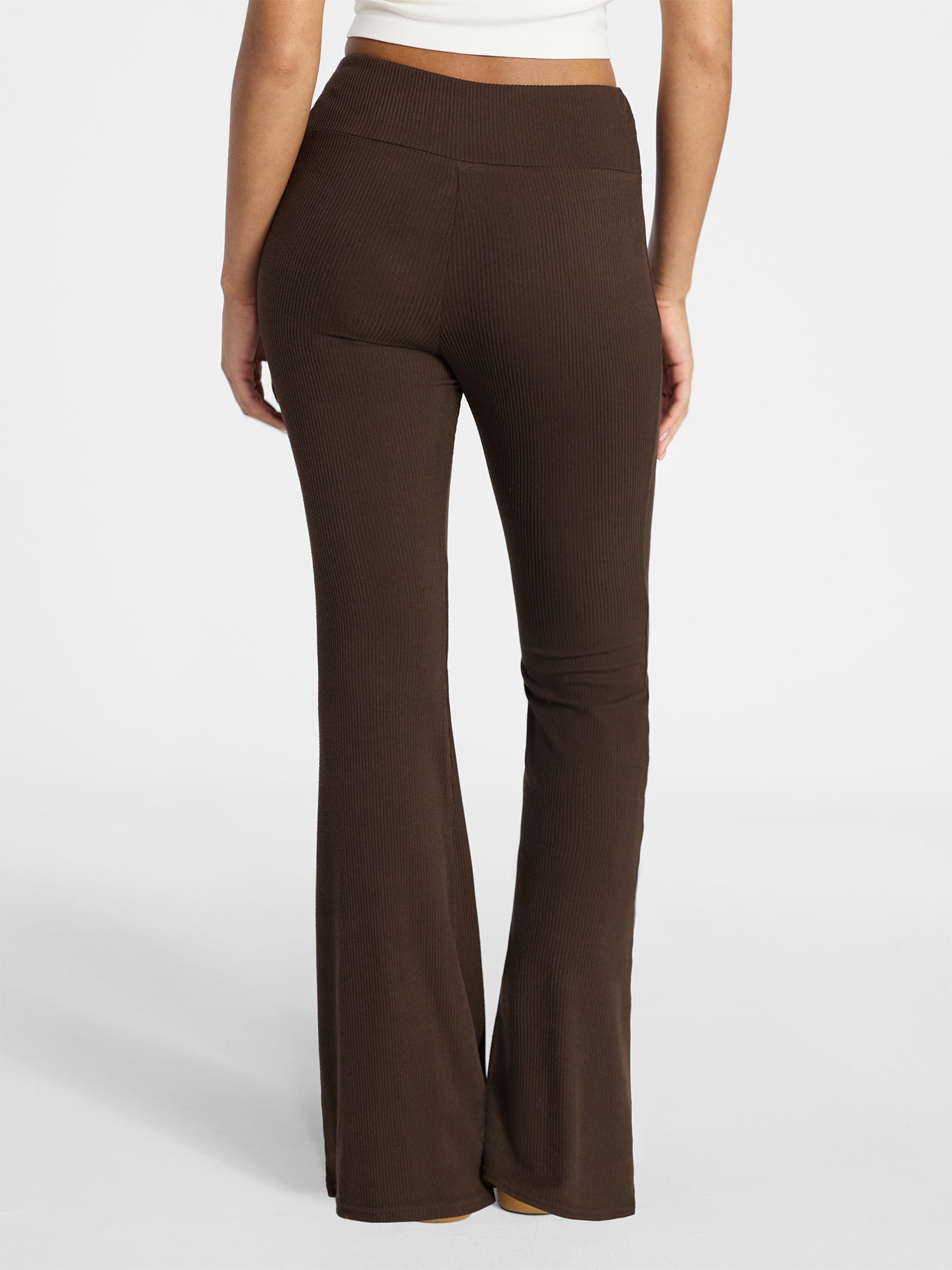 No Boundaries Ribbed Knit Flare Pants, Women's XXS-XXL
