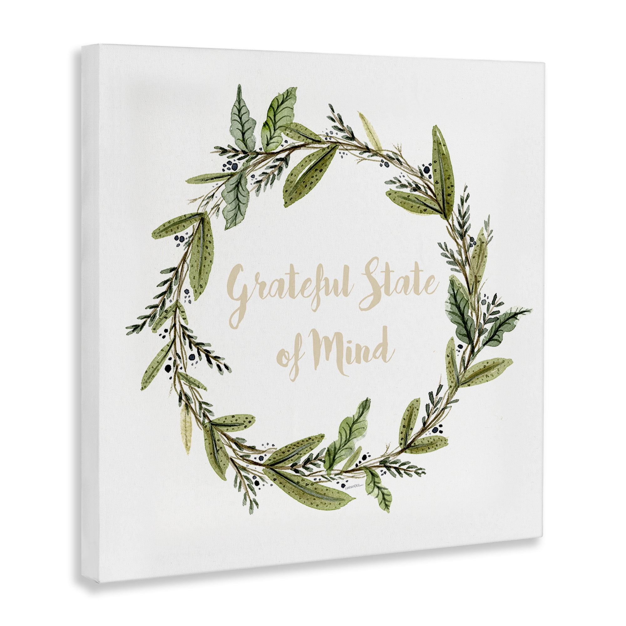 Stupell Industries Grateful State Of Mind Text & Numbers Painting Wrapped Canvas Art Print Wall Art, 30 x 30