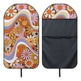 thumbnail image 6 of XYZCANDO Terry Cloth Car Seat Covers Waterproof Warp Kitted Terry Cloth, Compatible with Seat Covers & Liner Front Seat, for Cars Van Trucks, Cartoon Coloured Daisies, 6 of 9