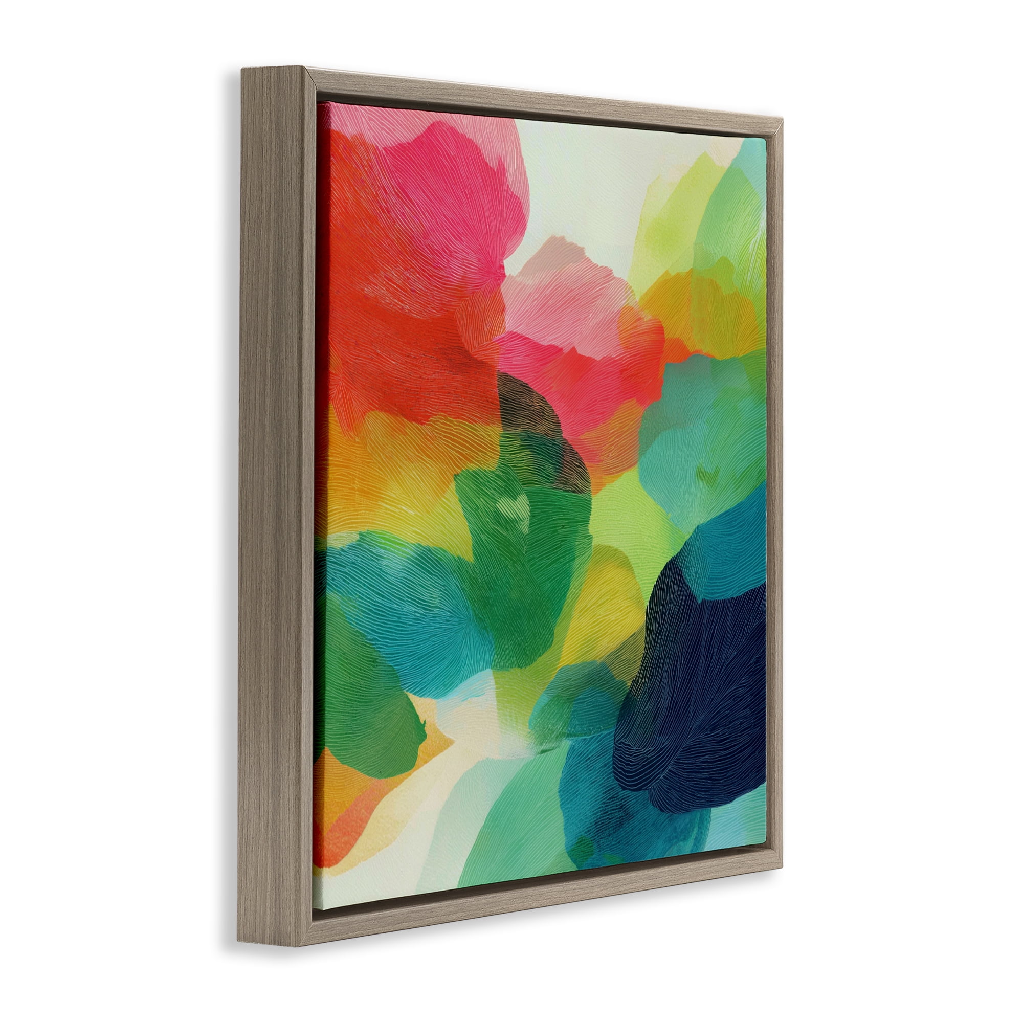 Stupell Industries Vivid Flowing Color Field Brown Framed Floater Canvas Wall Art, design by Chromatic Storm Studio