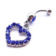 thumbnail image 3 of Trayknick Women's Fashion Rhinestone Heart Stainless Steel Navel Ring Belly Body Piercing, 3 of 5