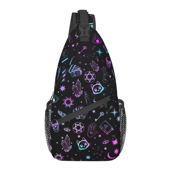 FASHOFT Crossbody Bag For Women Men Travel Hiking Backpack Sling Shoulder Chest Bags Casual Daypack Purse Sport Black One Size