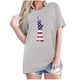 thumbnail image 1 of Tops Cortos para Mujeres Bandera de Moda Impresa Cuello Redondo, Camiseta de Manga 3/4 para Uso Diario, Casero Y Cómodo, 1 of 4