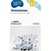 Hello Hobby 5mm Round Clear Synthetic Rhinestones, Loose Gemstones for Kids Crafts, 145 Count Fake Gems