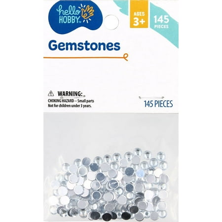 Hello Hobby 5mm Round Clear Synthetic Rhinestones, Loose Gemstones for Kids Crafts, 145 Count Fake Gems