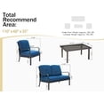 thumbnail image 3 of 4-Piece Patio Conversation Set, Outdoor Dining Table Set with Table, Metal Frame Patio Sectional Sofa Set with Thicked Cushions, Patio Furniture Set for Backyard Porch Garden, Navy Blue, 3 of 8
