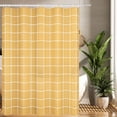 thumbnail image 3 of Net Yellow Grid Plaid Minimalist Shower Curtain, White Line Simple Modern Shower Curtain Sets Decoration with Hooks, 3 of 5