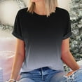 thumbnail image 2 of yievot Summer Casual Basic T-Shirt for Women Gradient Print Round Neck Short Sleeve Tees Tops, 2 of 5
