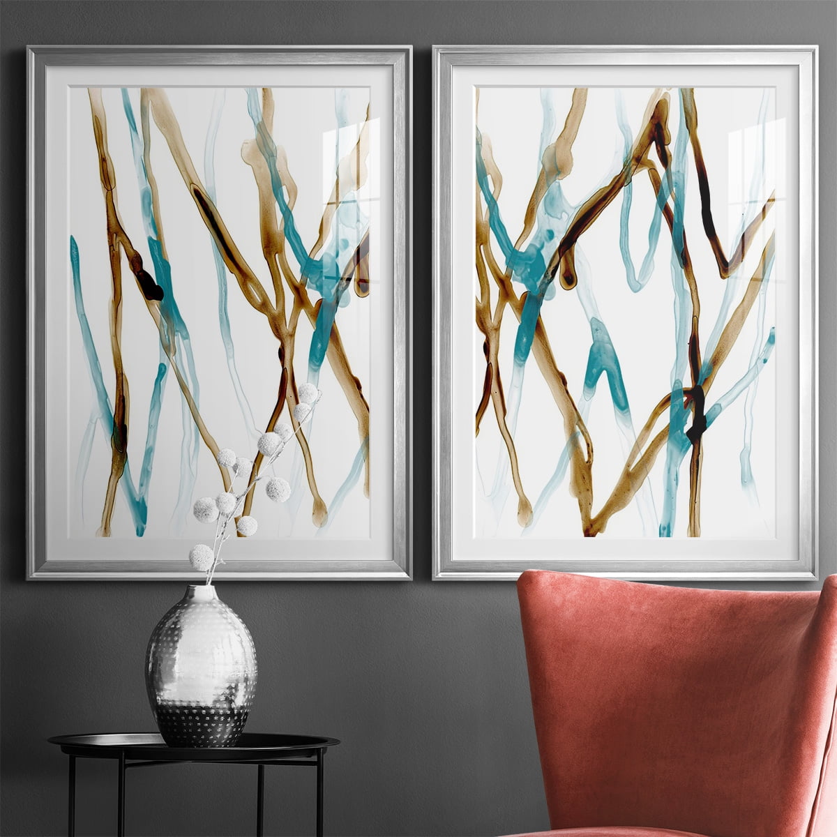 Wexford Home Runnel XVII Premium Framed Print, 22.5" x 30.5" - Ready to Hang, Silver (Set of 2)