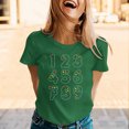 thumbnail image 4 of Plus Size Summer Shirt for Women Casual Printed Short Sleeve Crew Neck Tshirt Trendy Lighweight Tops (3XL, Green), 4 of 9