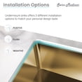 thumbnail image 5 of Tourner 21 x 18 Stainless Steel, Single Basin, Undermount Kitchen Sink, Gold, 5 of 9