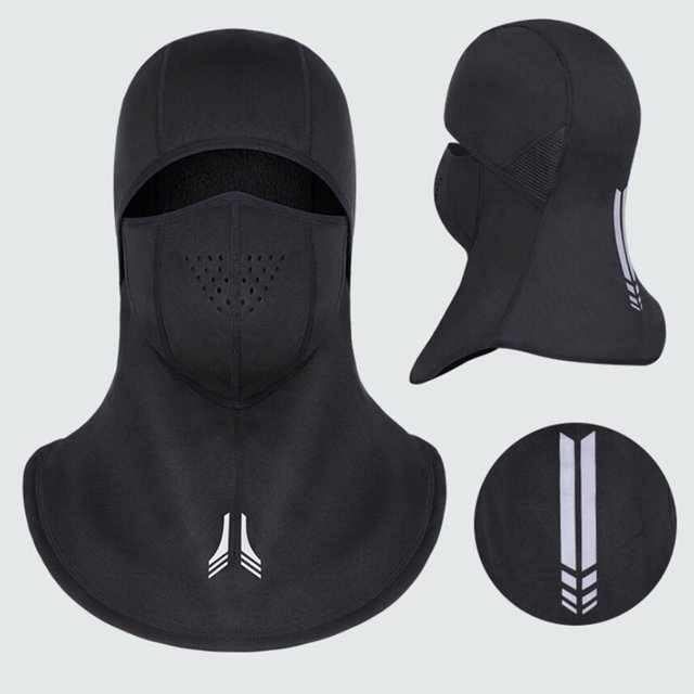 ejercicio libre Cálido Poliéster Mascaril Cuello de invierno, Pasamontañas de vellón de esquí Negro DYNWAVEMX Máscaras faciales completas de ciclismo