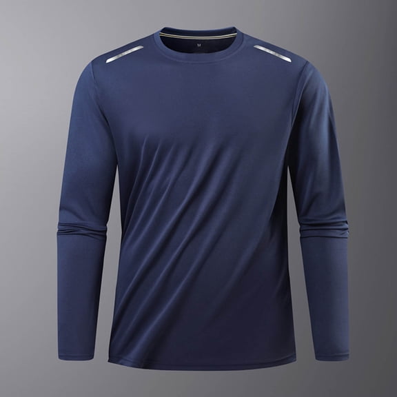 Awdenio Long Sleeve Shirts for Men T-Shirt Crew Neck Midweight Tees Classic Basic Casual Tops Soft Shirt