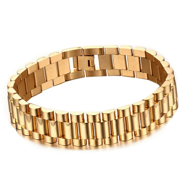 Pulsera de Cadena de Eslabones Dorados para Mujeres y Hombres Decoración de Moda Forma Geométrica Simple Pulsera de Eslabones Gruesos para Niñas Adolescentes Pulseras de Oro ANGGREK Otros